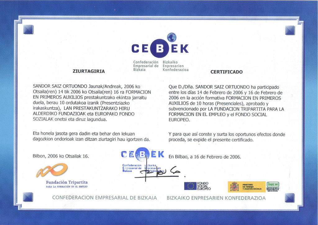 2006-02-16 CEBEK - Formacion en primeros auxilios